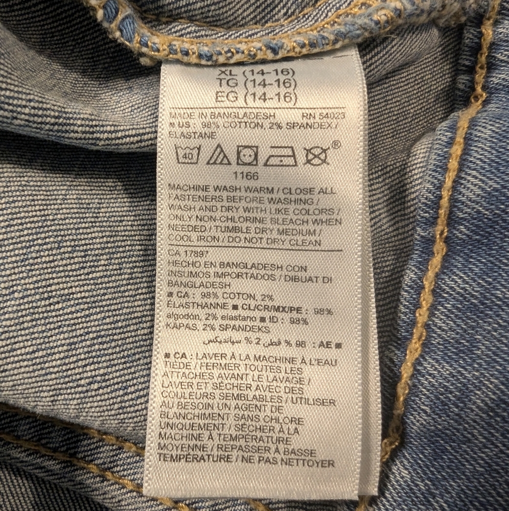 Old Navy Girls's Blue Denim Jacket Size XL 14-16 - Picture 6 of 6